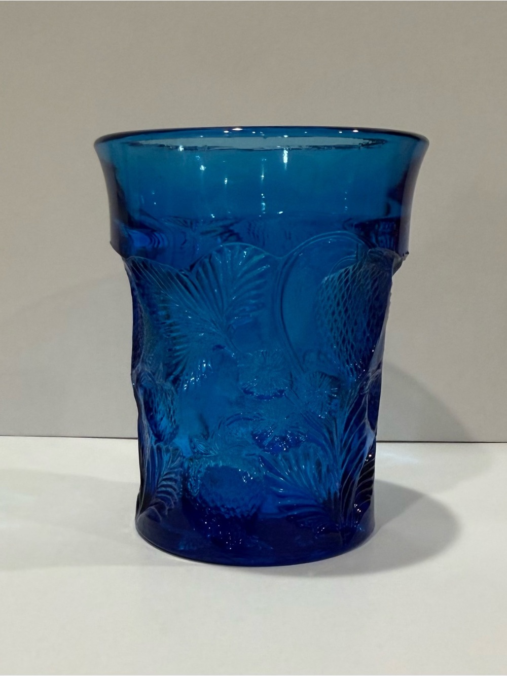 Vintage Small Glass Vase with Strawberries